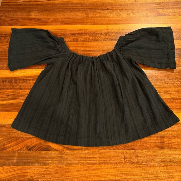 REFORMATION Tomato Off Shoulder Linen Top Crop Blouse Black Womens Size XS - Picture 5 of 12